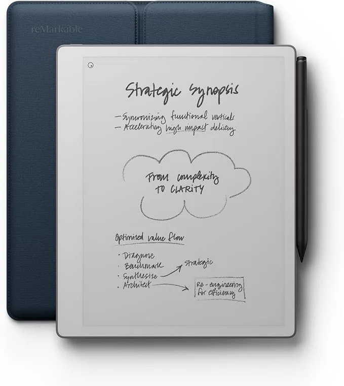 REMARKABLE PAPER PURE WITH MARKER PLUS AND SLEEVE FOLIO POLYMER WEAVE OCEAN BLUE RM95A-1000NW