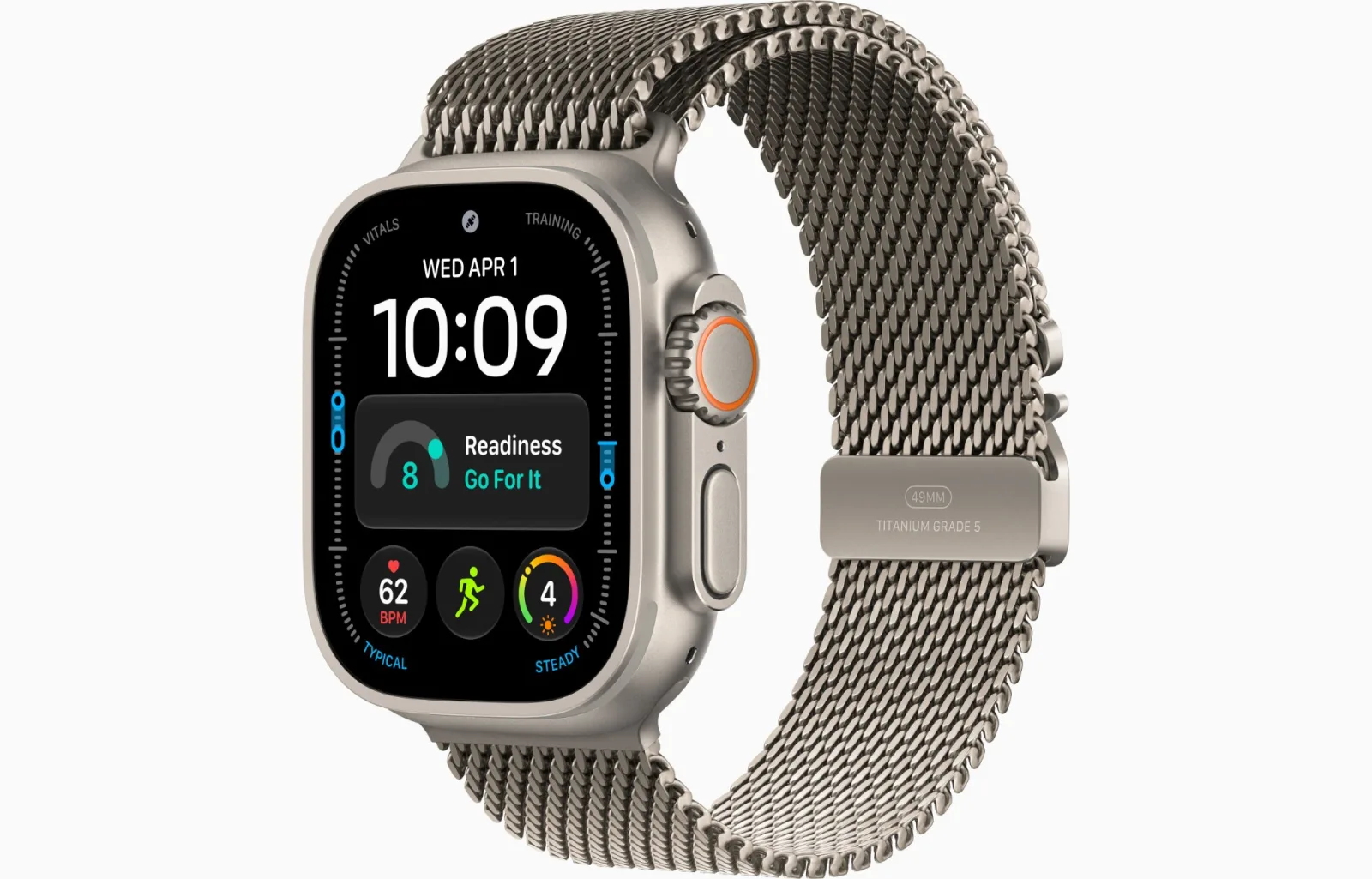APPLE WATCH ULTRA 4 GPS + CELLULAR 2026 49MM NATURAL TITANIUM CASE WITH NATURAL TITANIUM MILANESE LOOP MEDIUM MJA94