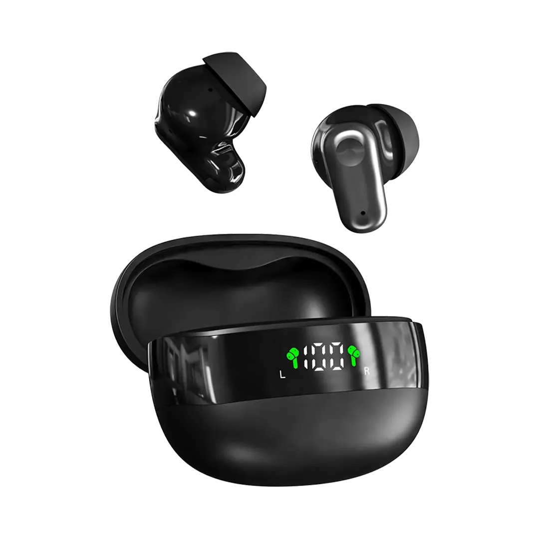 PORODO SOUNDTEC OPERA TRUE WIRELESS EARBUDS WITH DIGITAL DISPLAY WHITE PDST550WH