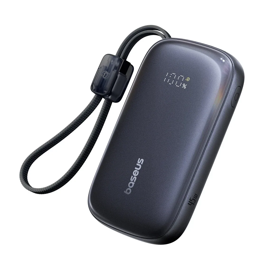 BASEUS ENERFILL FC21 QPOW 3 ULTRA DIGITAL DISPLY POWER BANK WITH DETACHABLE CABLE 20000MAH 45W COSMIC BLACK E0027P00