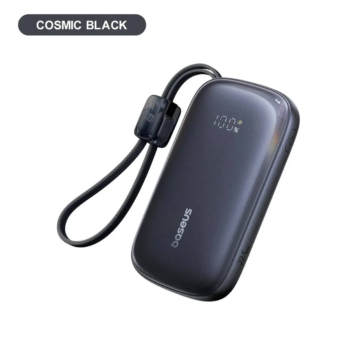 BASEUS ENERFILL FC21 QPOW 3 ULTRA DIGITAL DISPLAY POWER BANK WITH DETACHABLE CABLE 10000MAH 45W COSMIC BLACK E0027Q00