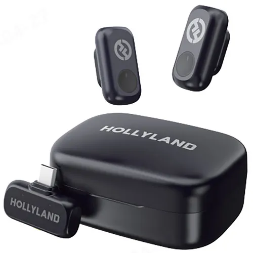 HOLLYLAND LARK A1 DUO WIRELESS LAVALIER MICROPHONE WITH USB-C RX + CHARGING CASE SPACE GREY