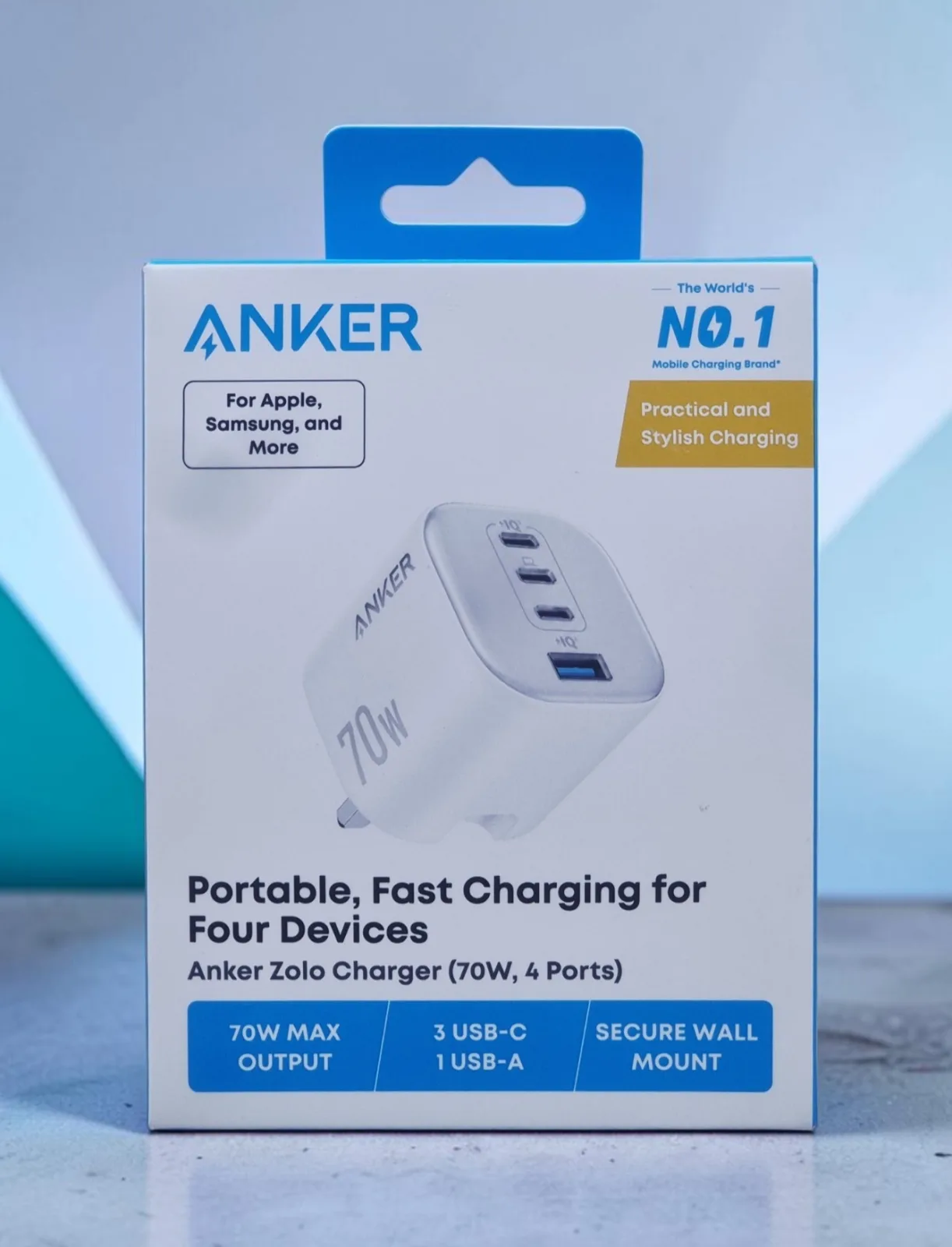 ANKER ZOLO CHARGER 70W 4-PORT 3C WHITE A121CK21