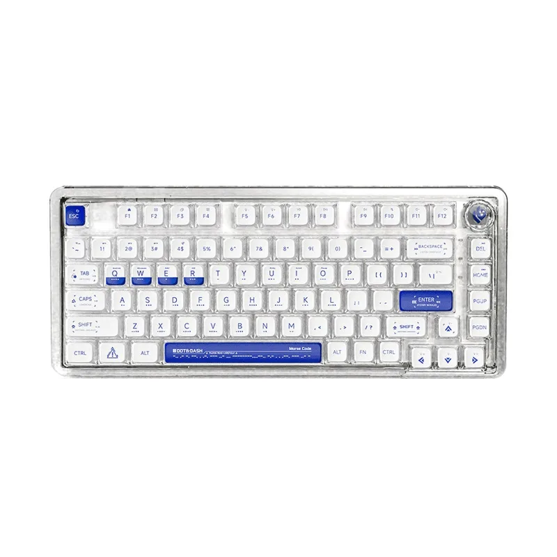 LEOBOG 81 KEYS  RGB 75% MECHANICAL GAMING KEYBOARD TRI-MODE KNOB ICE SOUL SWITCH K81 MORSE CODE