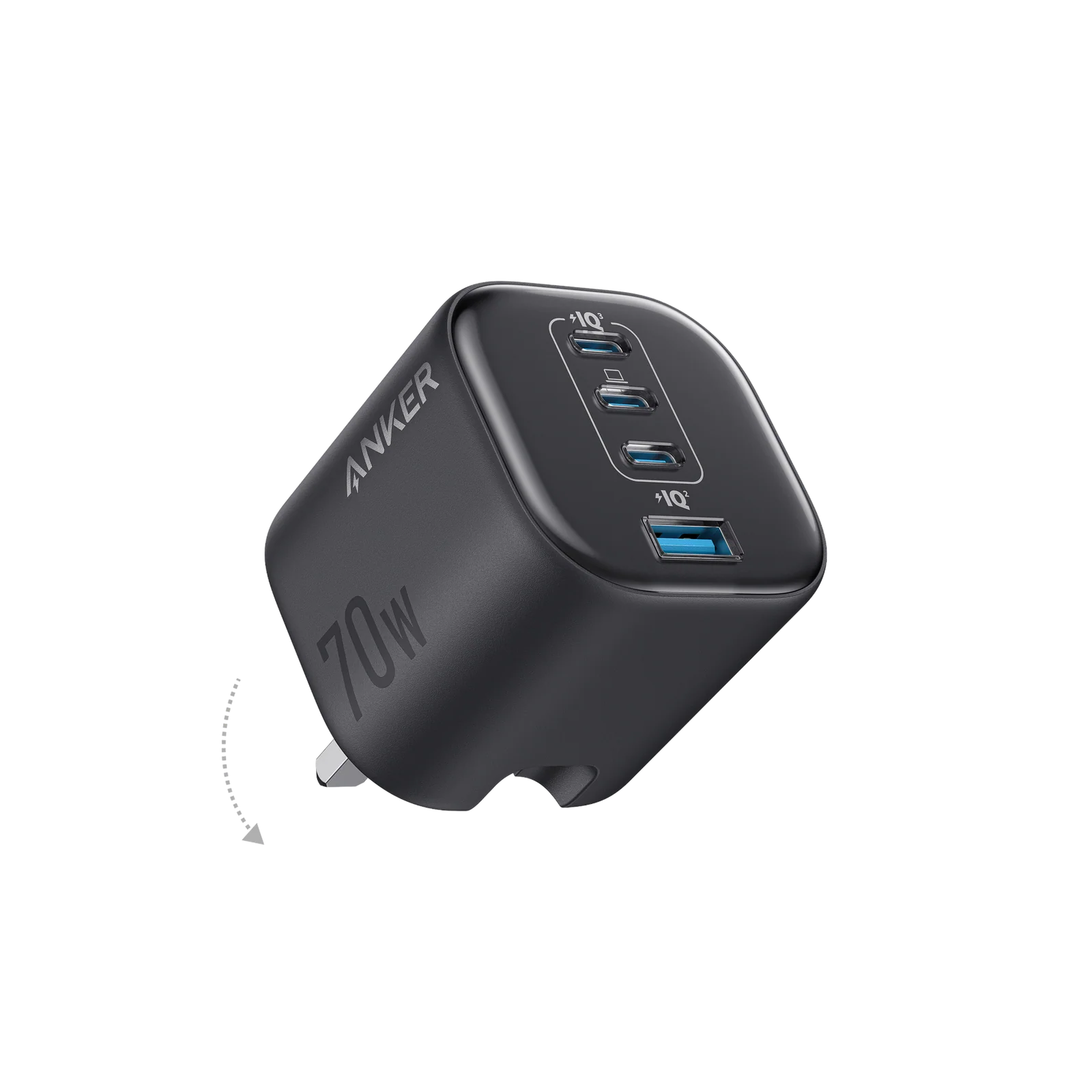 ANKER ZOLO CHARGER 70W 4-PORT 3C BLACK A121CK11 
