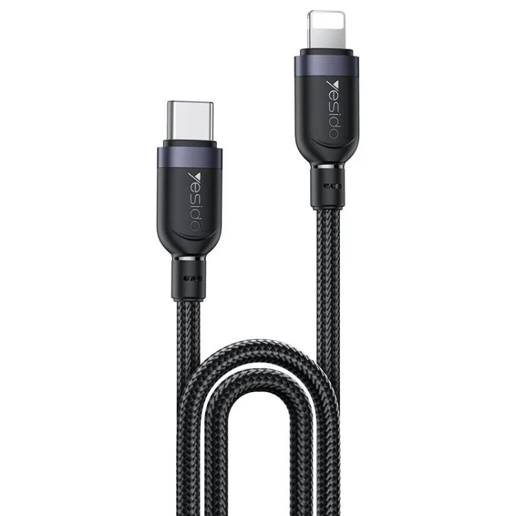 YESIDO 27W USB-C TO LIGHTNING CABLE 2M BLACK CA191