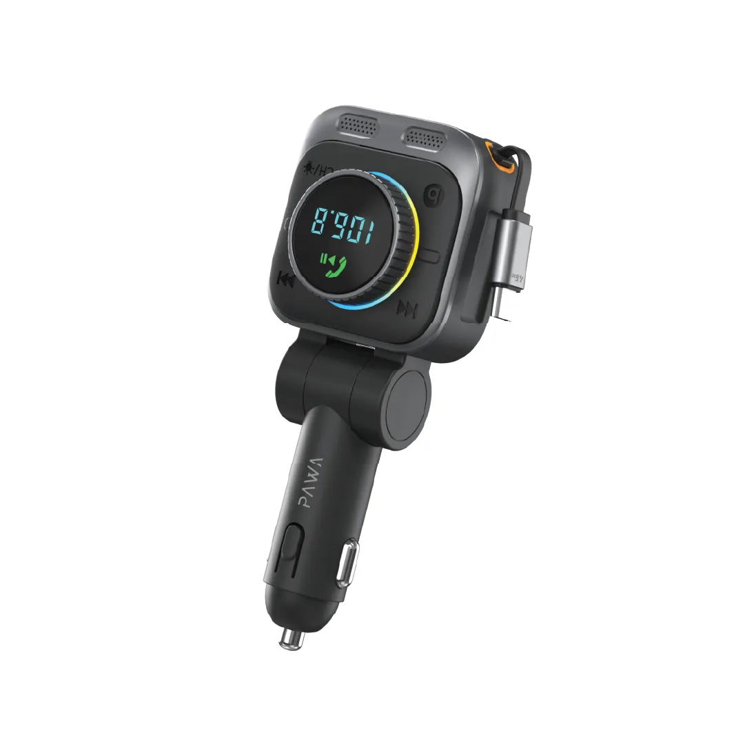 PAWA HALO STREAM FM TRANSMITTER WITH CAR CHARGER 72W BLACK PW-VFFMRC72-BK