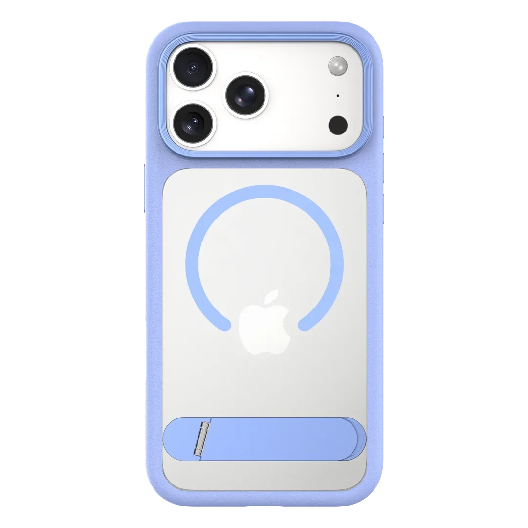 LEVELO MATTEO IPHONE 18 PRO MAGSAFE FOLD OUT METAL KICKSTAND CASE LIGHT BLUE LVLMTO18PLB
