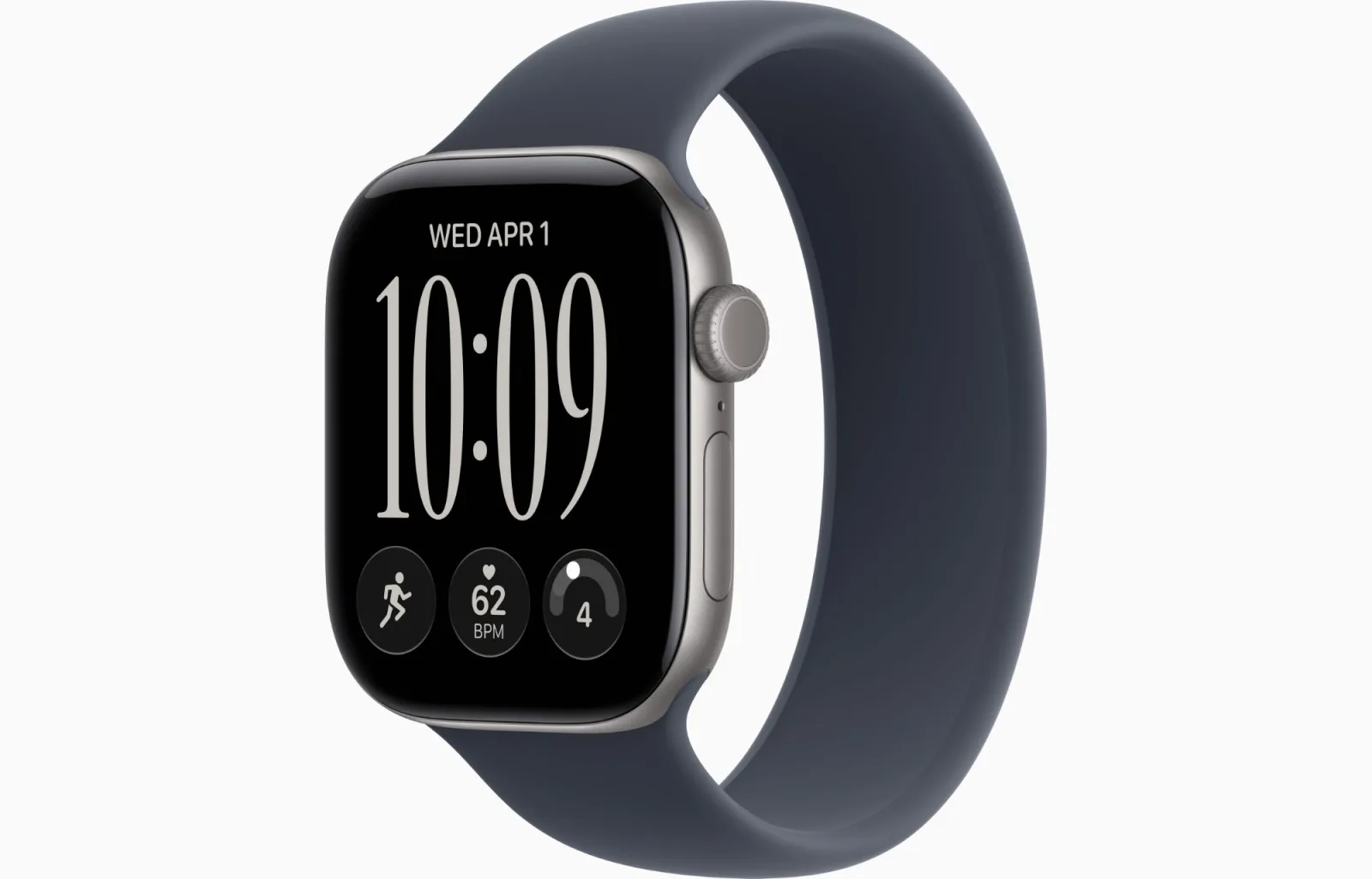 APPLE WATCH SERIES 12 42MM GPS+CELLULAR 2026 SPACE GRAY ALUMINUM CASE WITH NAVY BLUE SPORT BAND S-M MJFX4