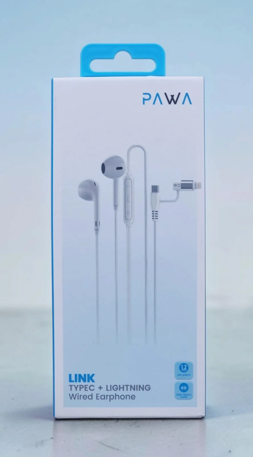 PAWA LINK TYPE C + LIGHTNING WIRED EARPHONE 1.2M WHITE PW-LKEPTL-WH