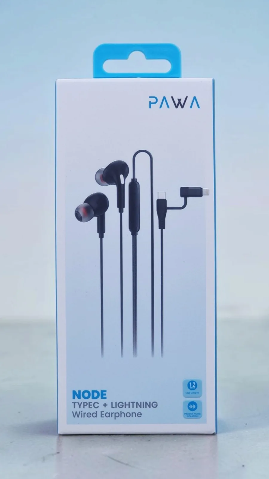 PAWA NODE TYPE C+ LIGHTNING WIRED EARPHONE BLACK PW-NDEPTL-BK