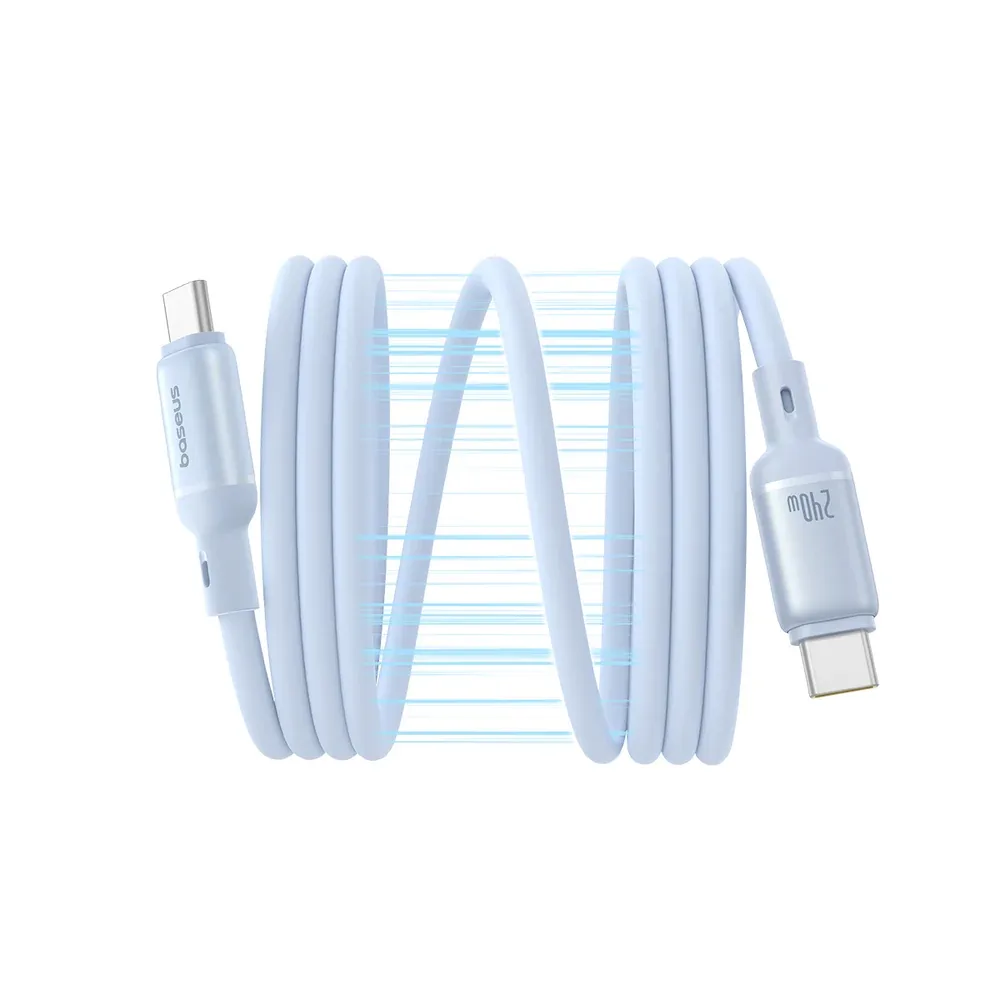 BASEUS PICOGO MAGNETIC LIQUID SILICONE FAST CHARGING CABLE USB C TO USB C 240W 1M BLUE P10376800311