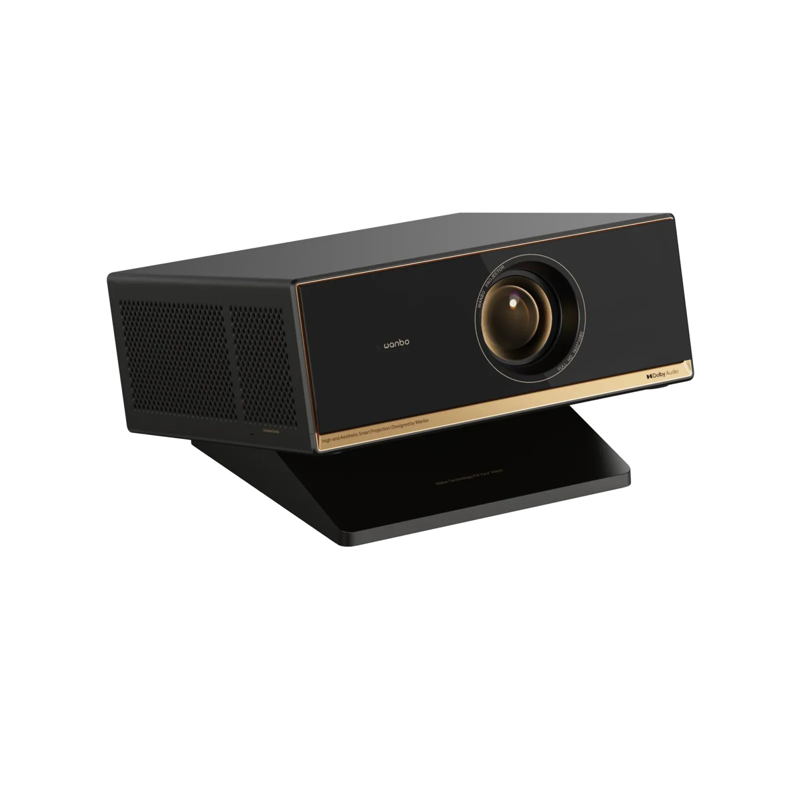 WANBO X7 PRO MAX PROJECTOR FULLHD 1080P ANDROID 14 1500 ANSI LUMENS W ADJUSTABLE STAND OBSIDIAN GOLD