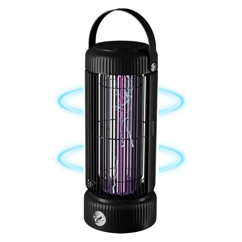 PORODO LIFESTYLE PORTABLE MOSQUITO ZAPPER 360 TRAP NIGNT LAMP BLACK PDLFST135BK
