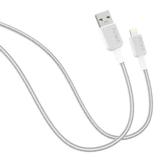 PAWA EL CARO SERIES USB A TO LIGHTNING PREMIUM BRAIDED CABLE 1.2M WHITE PW-120BD3AL-WH
