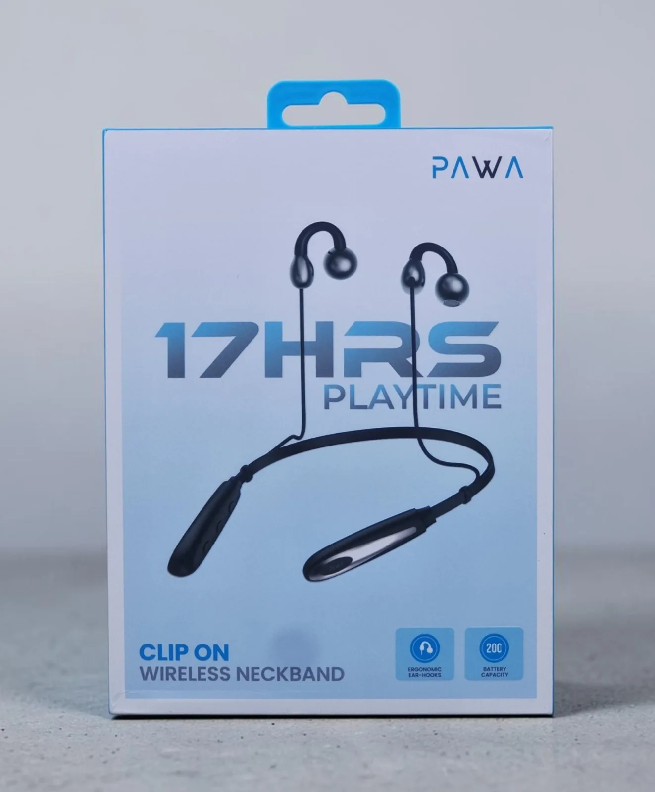 PAWA CLIP ON WIRELESS NECKBAND BLACK PW-EBW062-BK