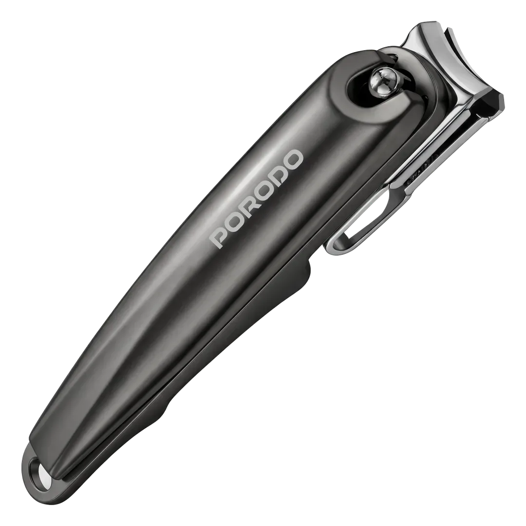 PORODO LIFESTYLE HONA ERGONOMIC NAIL CLIPPER WITH NAIL FILE AND CARRYING BOX GREY PDLFSTLT01GY