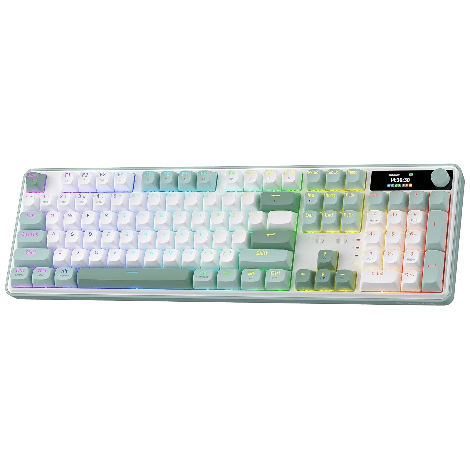 REDRAGON WYVERN LCD PRO WIRED&2.4G&BT TRI MODE GAMING KEYBOARD K761WG-RGB-PRO