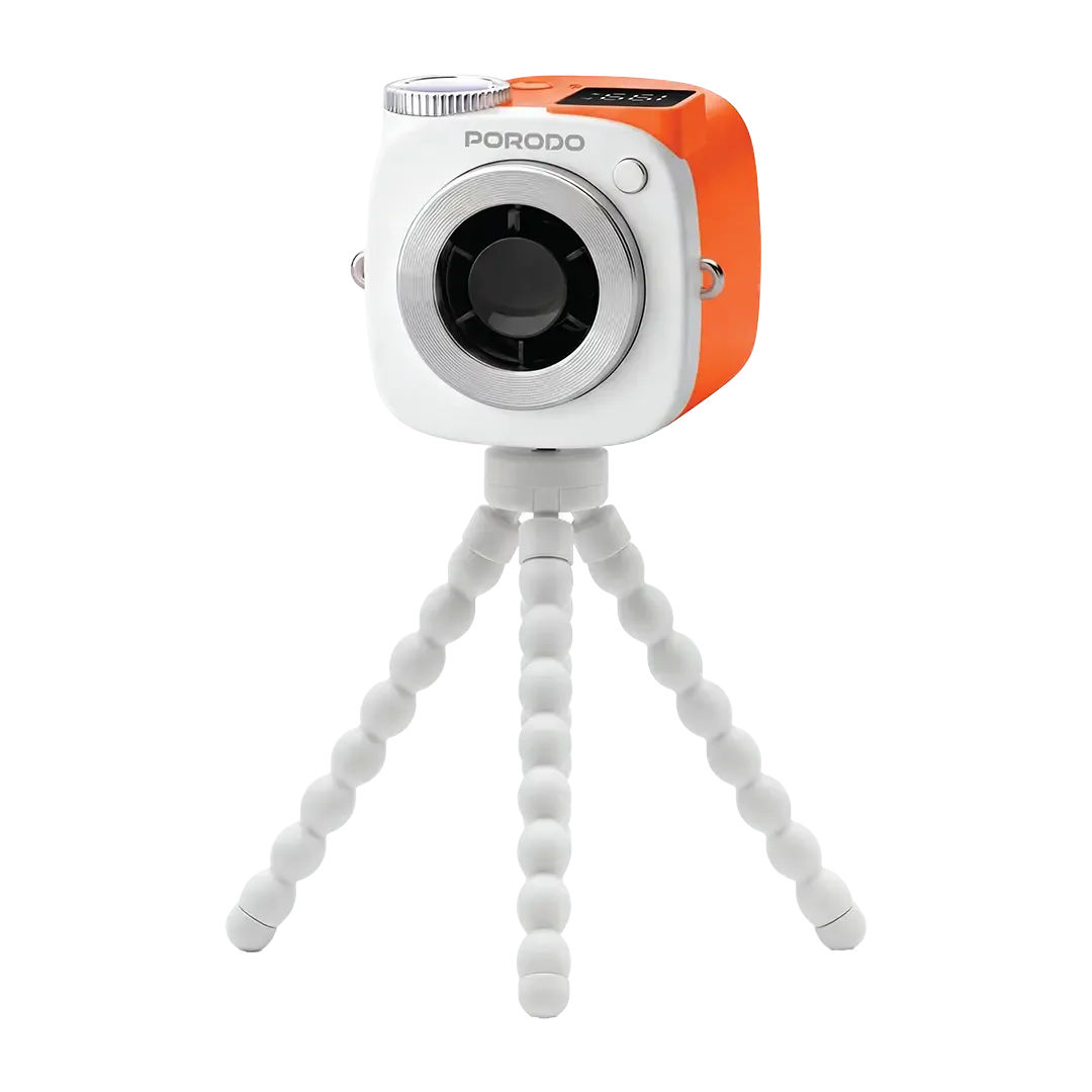 PORODO LIFESTYLE CHILLO NANO MINI PORTABLE FAN WITH TRIPOD ORANGE PDLFSTGF07OG