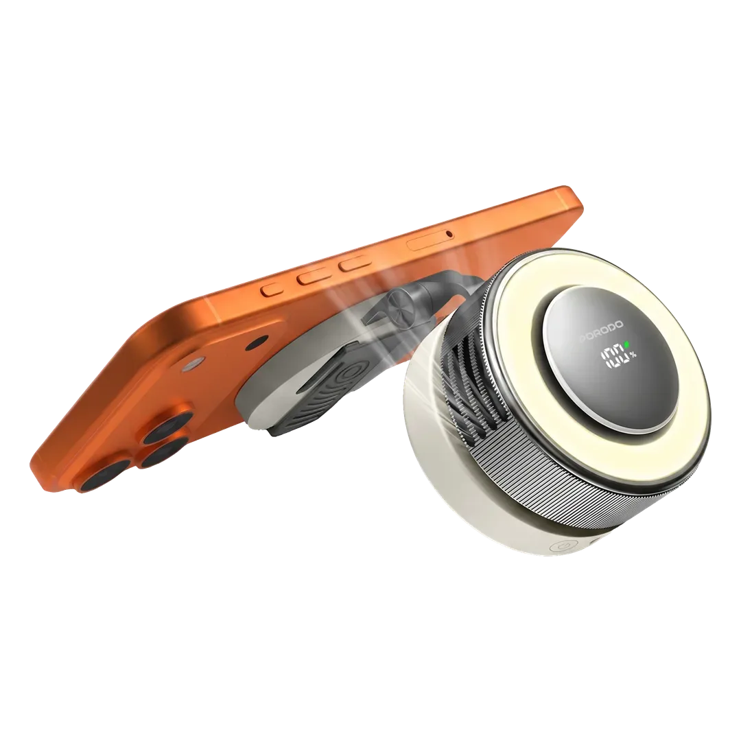 PORODO LIFESTYLE FLARIS MULTI FUNCTION MAGSAFE FAN WITH LED LIGHT AND AIR VENT BEIGE PDLFSTMF135BG