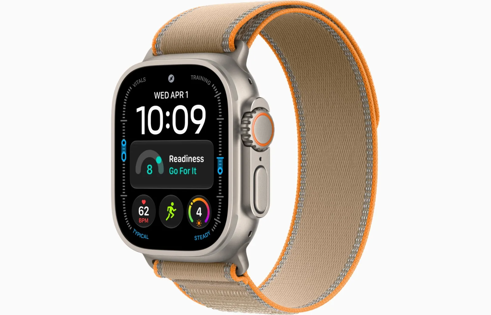 APPLE WATCH ULTRA 4 GPS + CELLULAR 2026 49MM NATURAL TITANIUM CASE WITH SAND NATURAL TITANIUM TRAIL LOOP S-M MJAJ4