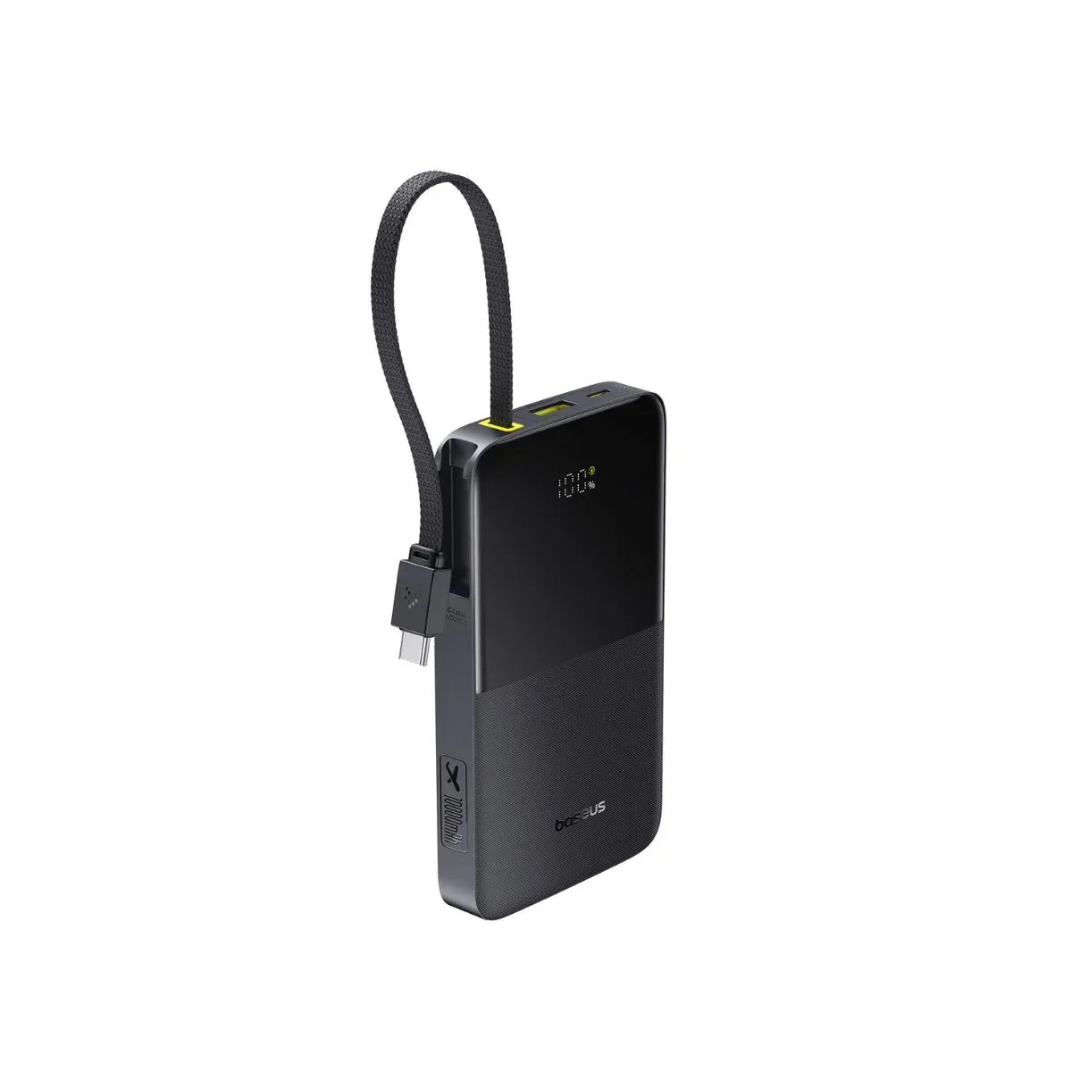 BASEUS ENERFILL FC51 BIPOW 2 PRO DIGITAL DISPLAY POWER BANK BUILT IN CABLE 10000MAH 22.5W COSMIC BLACK E0027600