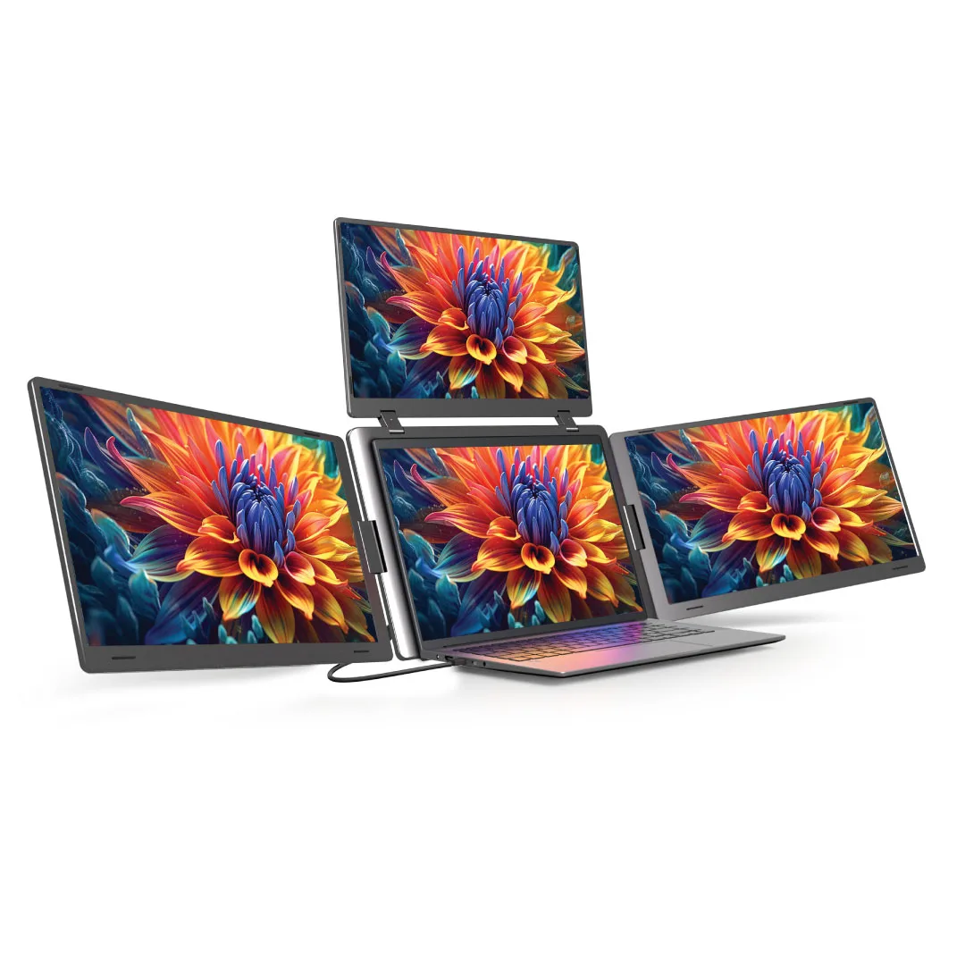 EPICARMA S888 PRO 15.6 INCH PORTABLE TRI-SCREEN MONITOR BLACK EA-PTMS888PRO-BK 