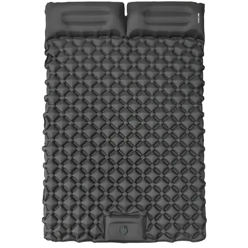 GREEN LION DOUBLE AIR BED INFLATABLE AIR MATTRESS GRAY GNDUAIRMATBK