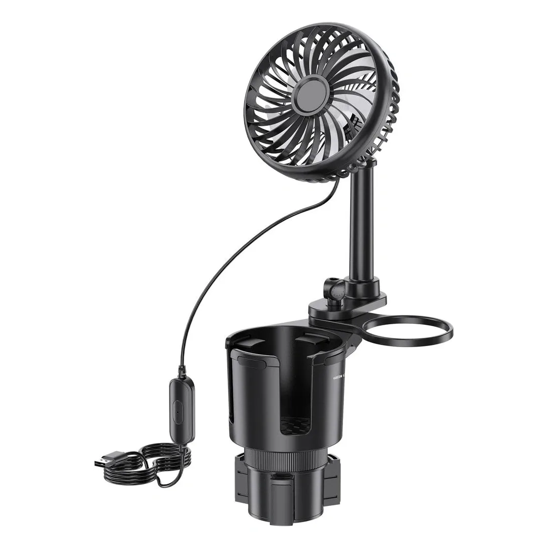 GREEN LION DRIVE FAN DUO 2 IN 1 CUP HOLDER WITH CAR FAN BLACK GNDFANDUCUPBK