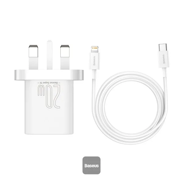 BASEUS SUPER SI QUICK CHARGER 1C 20W UK SETS WHITE TZCCSUP