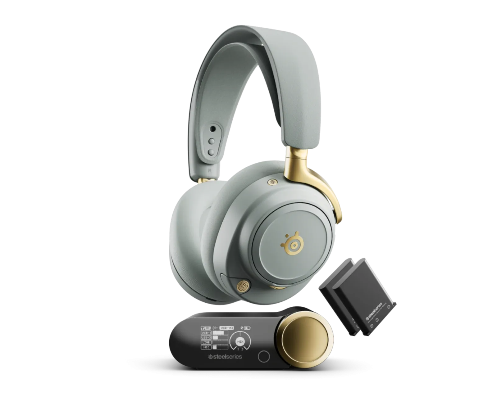 STEELSERIES ARCTIS NOVA ELITE HI-RES WIRELESS GAMING HEADSET SAGE-GOLD 61663