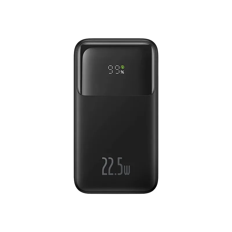 BASEUS COMET SERIES DUAL CABLE DIGITAL DISPLAY FAST CHARGE POWER BANK 10000MAH 22.5W BLACK PPMD020001