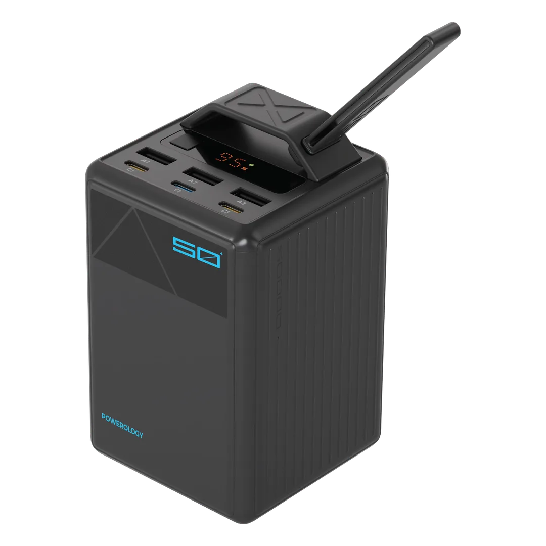 POWEROLOGY VIGOR 50000MAH MULTI-PORT POWER BANK BLACK PWPB5W003BK