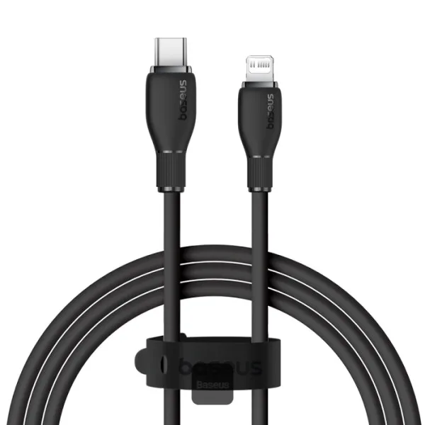 BASEUS PUDDING SERIES FAST CHARGING TYPE C TO IP 20W CABLE 2M CLUSTER BLACK P10355701111