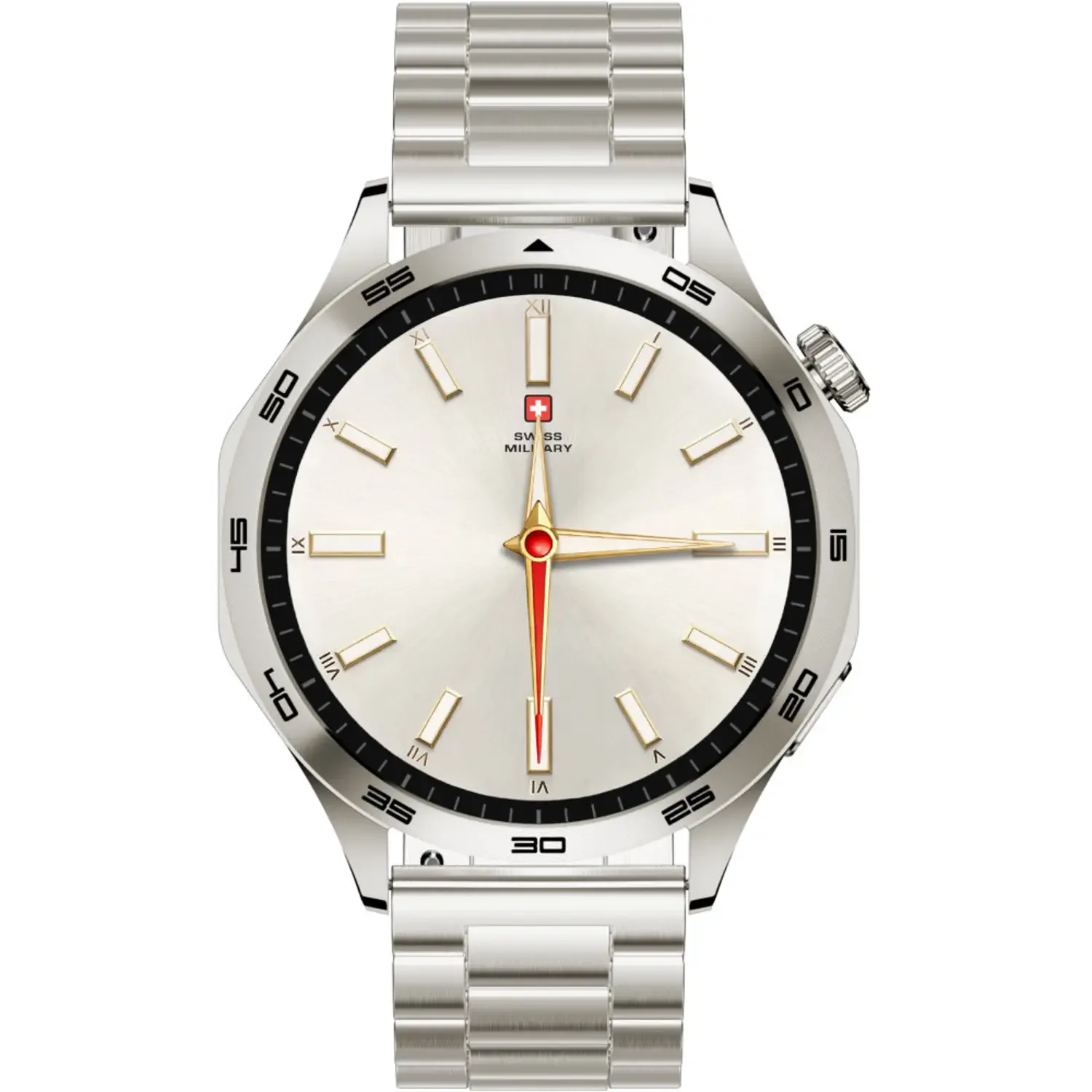 SWISS MILITARY SWISS INTERNATIONAL CLASSIC SMART WATCH STEEL STRAP GOLD SM-WCH-INTL-CLASS-SILM-GLDSTL