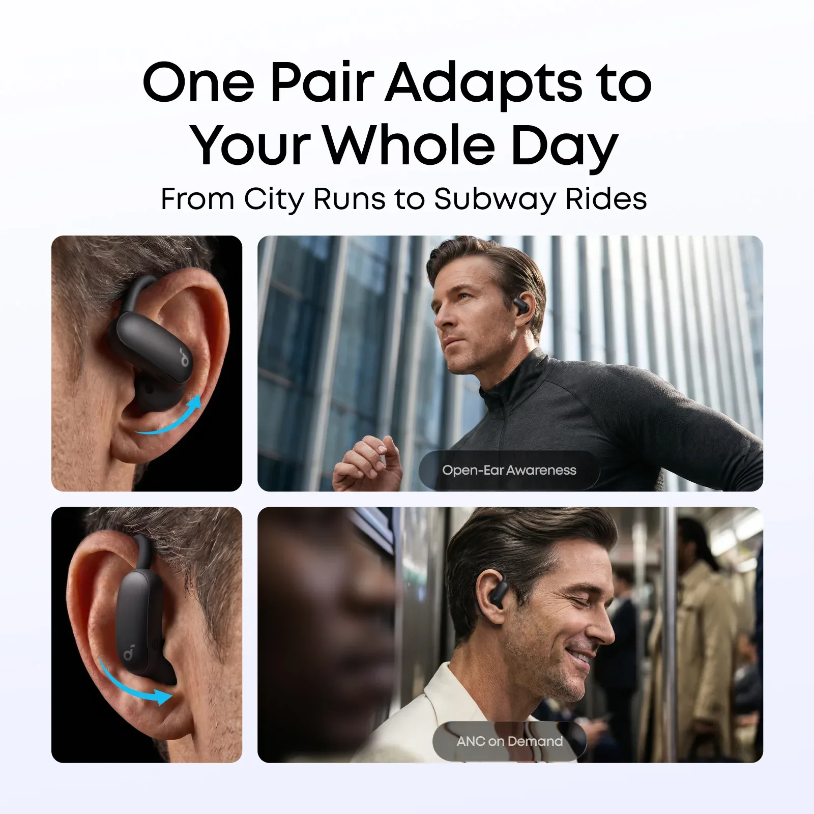 ANKER SOUNDCORE AEROFIT 2 PRO DUAL-FORM EARBUDS WITH OPEN EAR AND ANC FORMS BLACK A3875H11 thumbnail 7