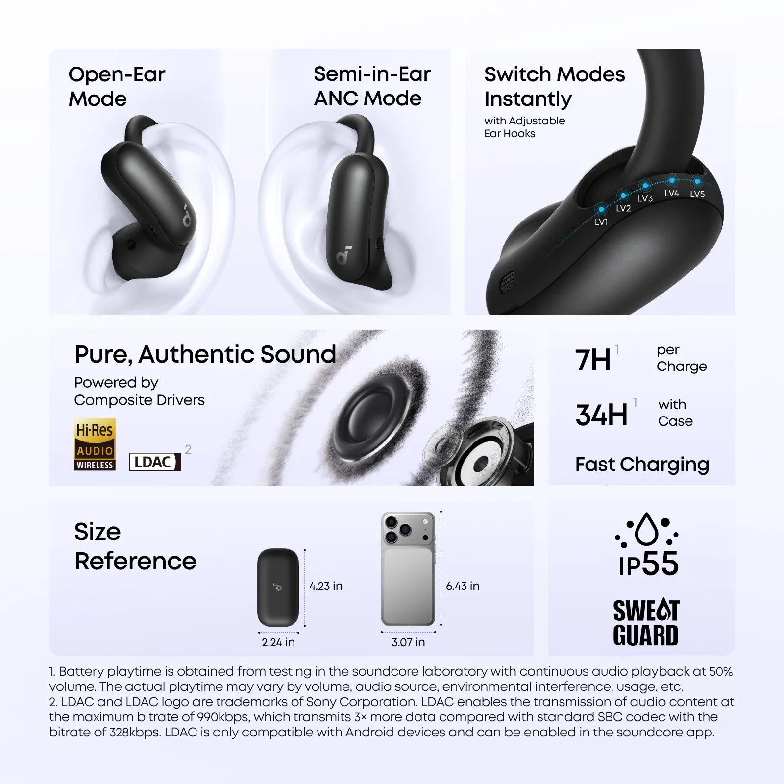 ANKER SOUNDCORE AEROFIT 2 PRO DUAL-FORM EARBUDS WITH OPEN EAR AND ANC FORMS BLACK A3875H11 thumbnail 3