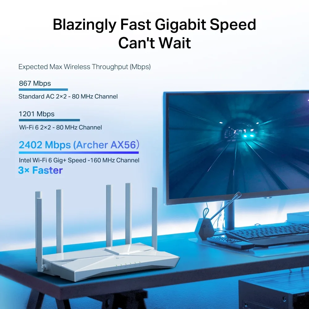 TP-LINK AX3000 DUAL BAND WI-FI-6 ROUTER ARCHER AX56 thumbnail 5