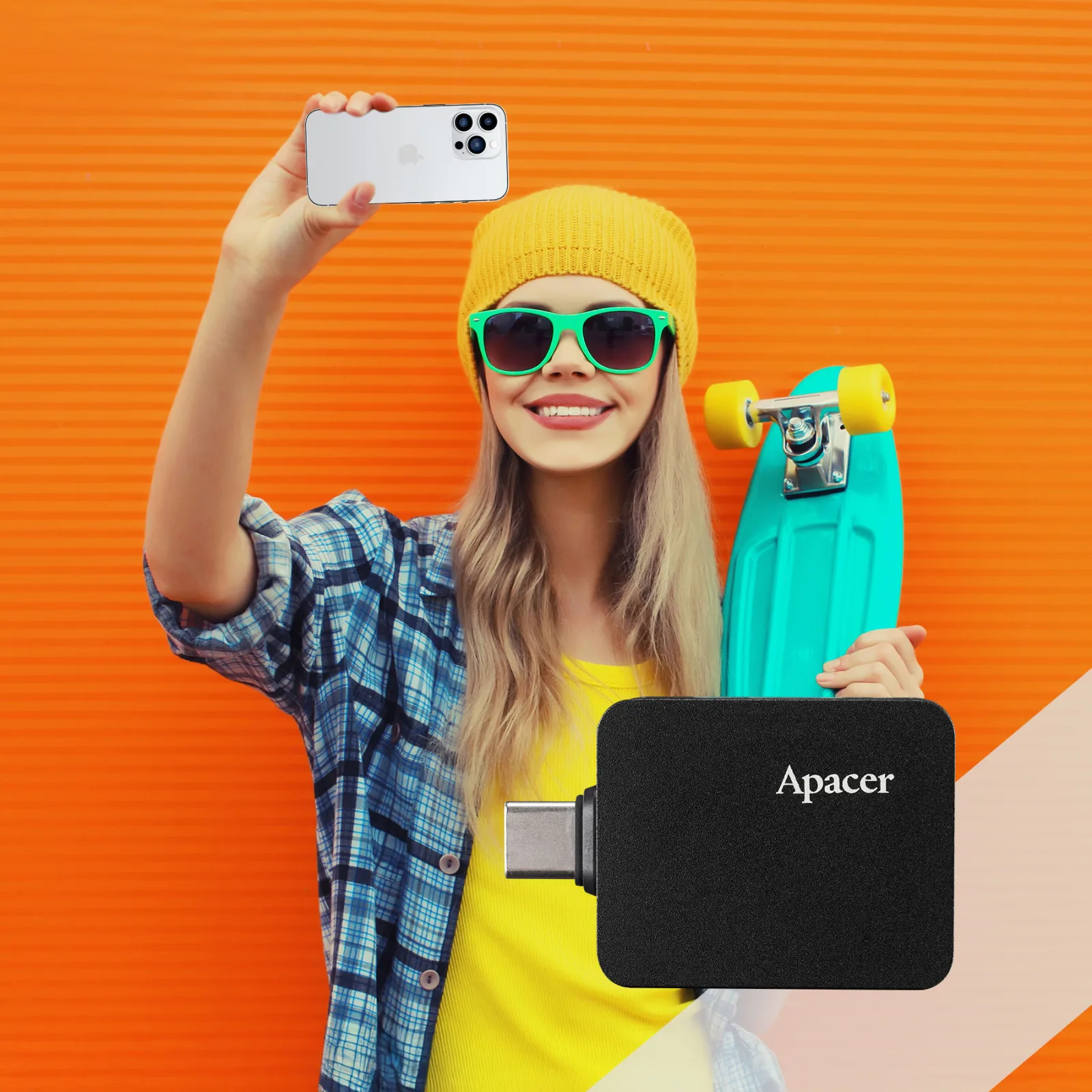 APACER 512GB USB 3.2 GEN2 PORTABLE SSD R&W:1000MBS AS714 AP512GAS714B-1 thumbnail 4