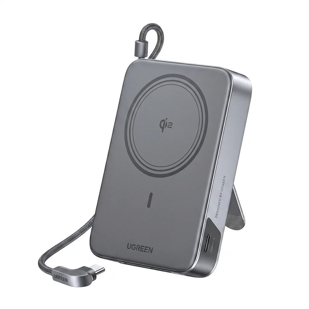 UGREEN MAGFLOW MAGNETIC WIRELESS FAST CHARGING POWER BANK 10000MAH 30W GRAY PB568