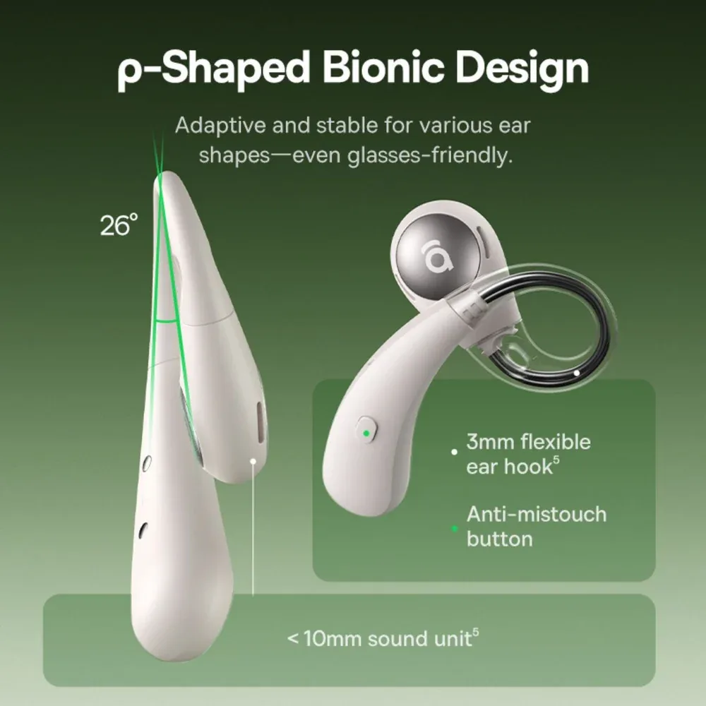 BASEUS ELI SPORT 2 OPEN EAR TRUE WIRELESS EARBUDS STARLIGHT OFF WHITE A0102704 thumbnail 4