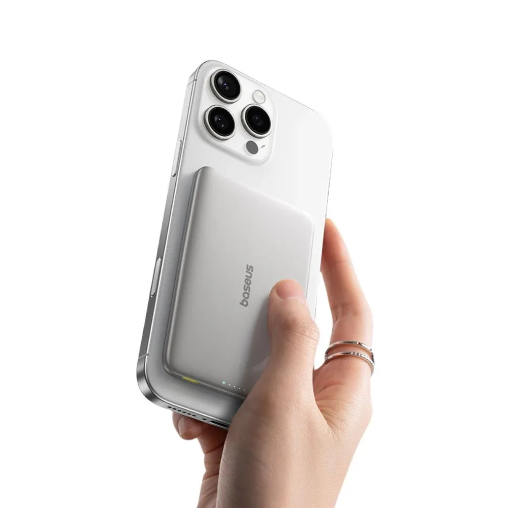 BASEUS PICOGO AM41 ULTRA SLIM MAGNETIC POWER BANK 5000MAH 20W NATURAL TITANIUM P1007680C853 thumbnail 3