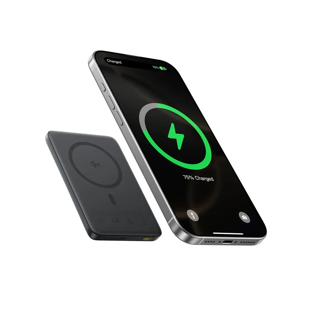 BASEUS PICOGO AM41 ULTRA SLIM QI2 MAGNETIC POWER BANK 10000MAH 27W COSMIC BLACK E0027201 thumbnail 3