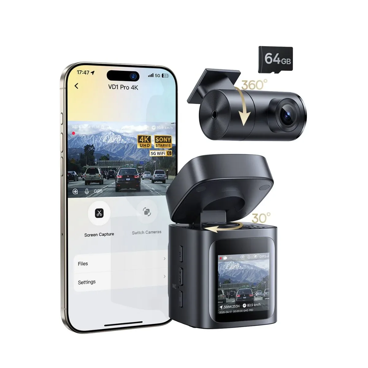 BASEUS PRIME TRIP SERIES DASHCAM FRONT 3K CAMERA COSMIC BLACK C10669000123 thumbnail 2
