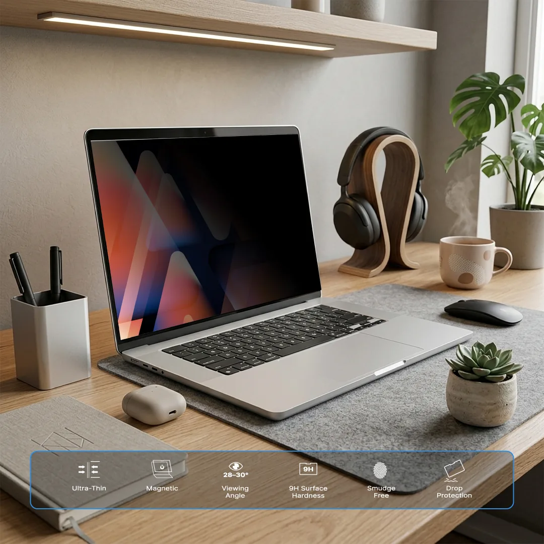 BLUPEBBLE MACBOOK AIR 13.6 INCH M2-M5 GRAPHENE SCREEN PROTECTOR PRIVACY BP-MAGPRVAIR13-PRV thumbnail 3
