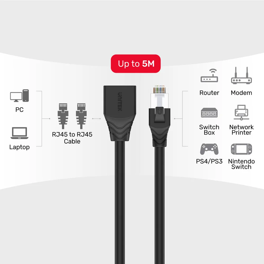 UNITEK CAT 6 STP EXTENSION CABLE 5M BLACK C1896BK thumbnail 3