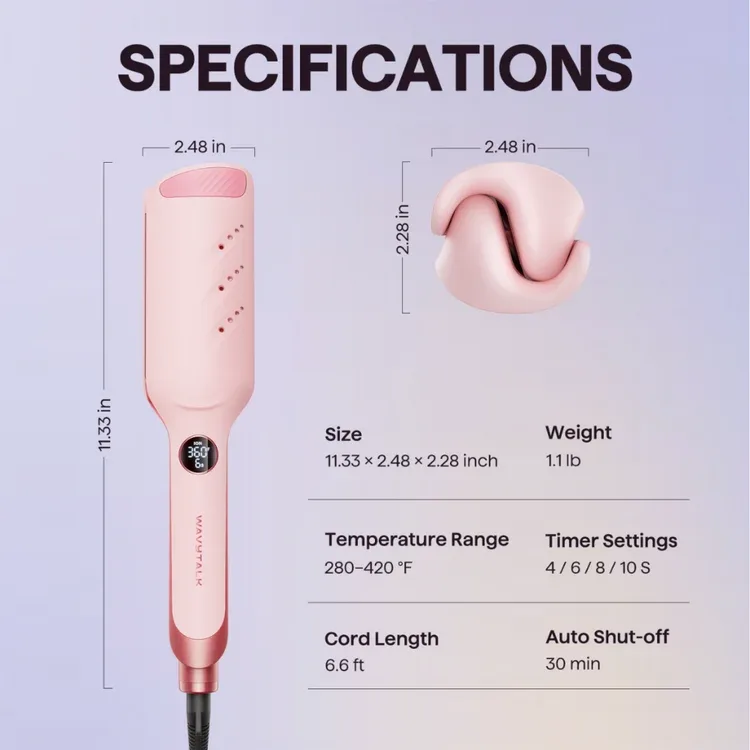 WAVYTALK POWER WAVE HAIR CRIMPING IRON BUNDLE PINK C5 thumbnail 8