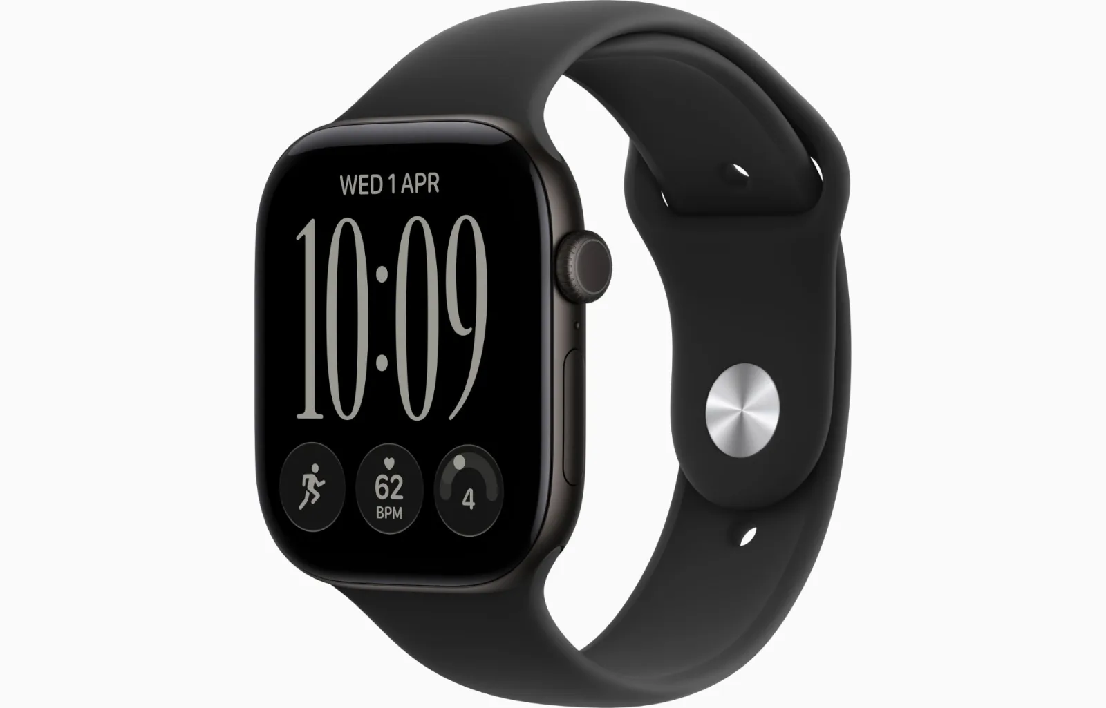 APPLE WATCH SERIES 12 46MM GPS BLACK ALUMINUM CASE WITH BLACK SPORT BAND M-L MJEL4AFA