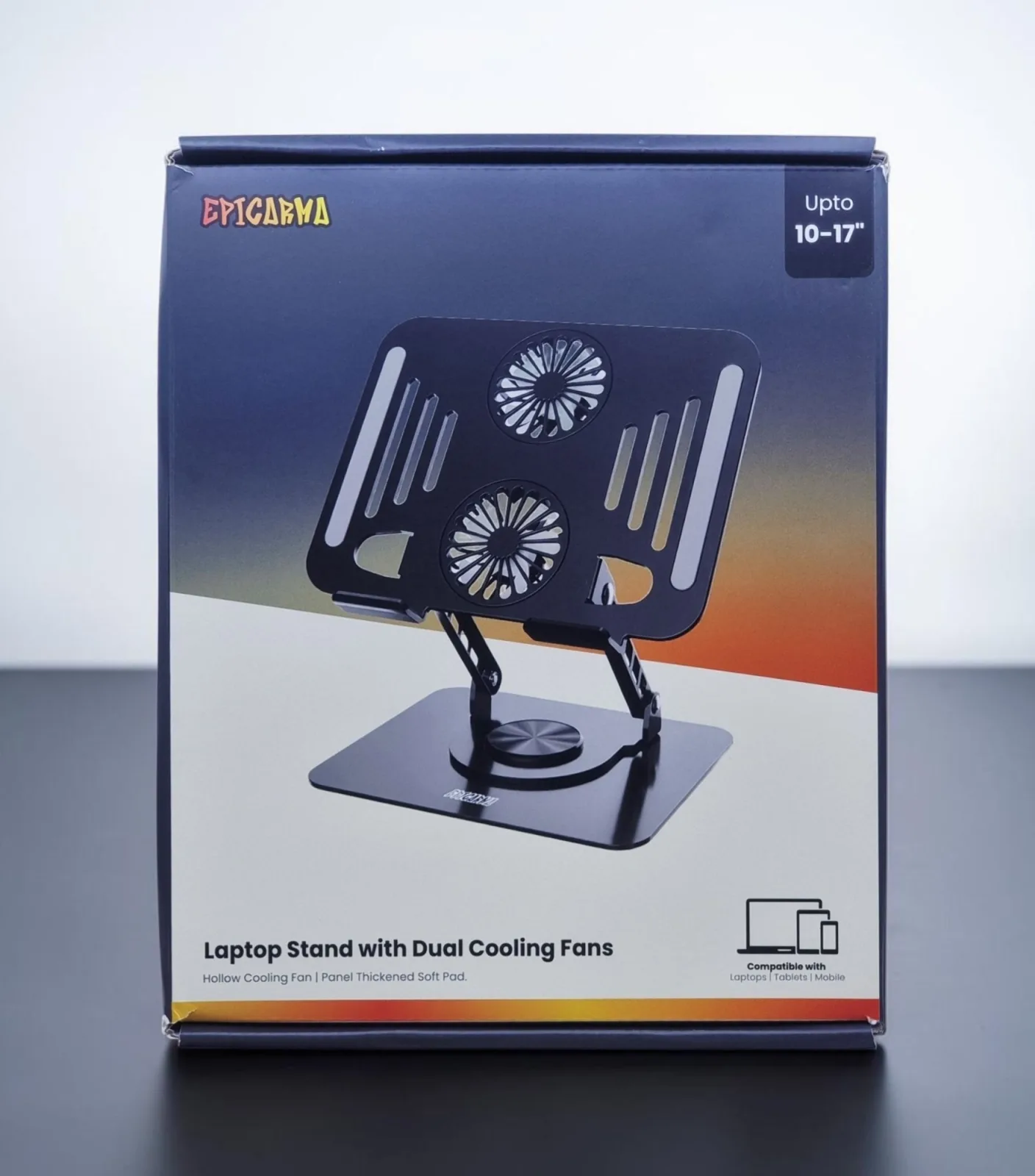 EPICARMA LAPTOP STAND WITH DUAL COOLING STAND GRAY EA-LPST0150-GY