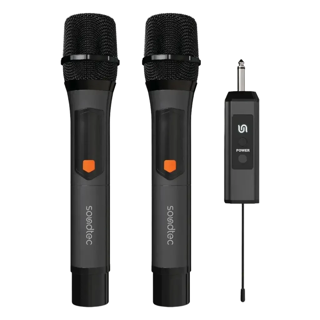 PORODO SOUNDTEC DUO MIC RECHARGEABLE WIRELESS MICROPHONE BLACK PDSTWL